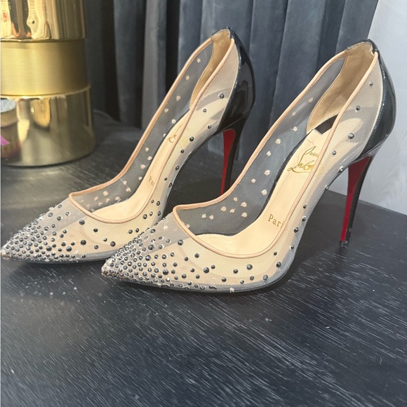 CHRISTIAN LOUBOUTIN 
Strass Follies 100 Pumps 37.5 Black - Picture 6 of 16